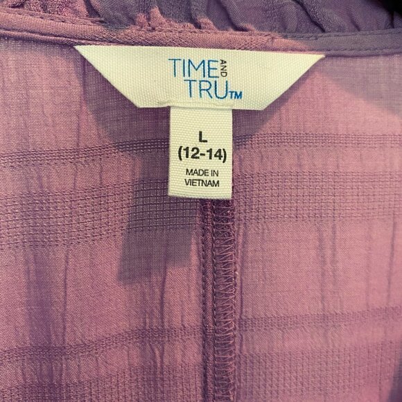 Time and Tru Lilac Baby Doll Short Sleeve Blouse - Picture 5 of 5